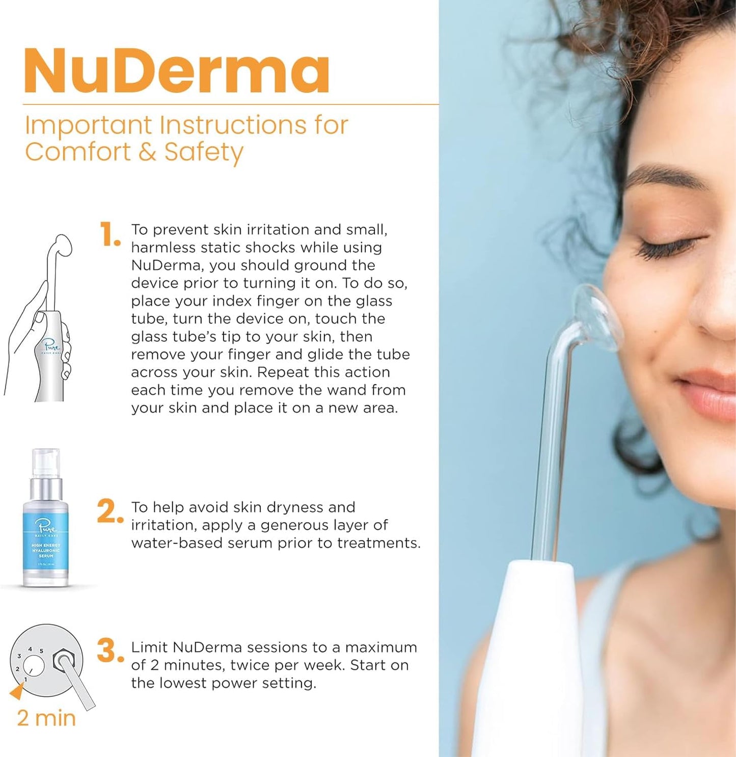 Pure Daily Care NuDerma Handheld Skin Therapy Wand Machine