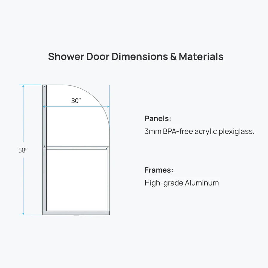 Squid Acrylic Stick-On Shower Screen