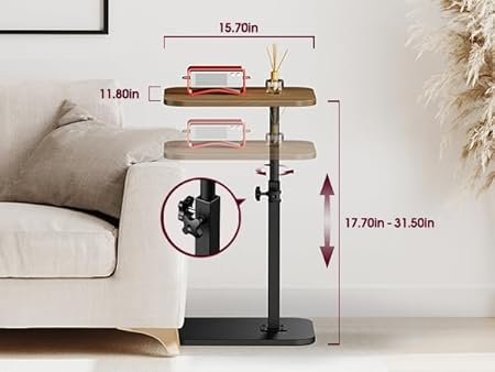 C-Shaped Adjustable Side Table
