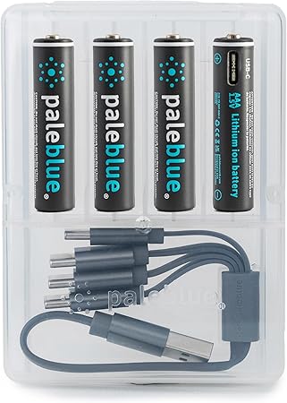 paleblue USB Rechargeable AA & AAA Batteries (4-Pack)
