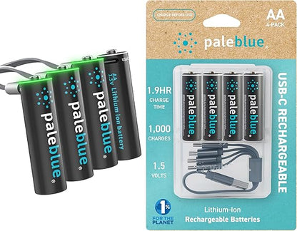 paleblue USB Rechargeable AA & AAA Batteries (4-Pack)