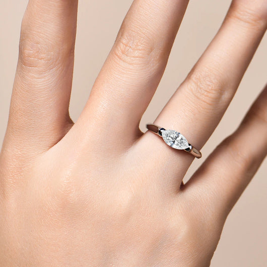 14K 18K Gold Marquise Cut 1CT Moissanite Diamond Rings