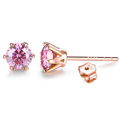 Colored Moissanite Stud Earrings