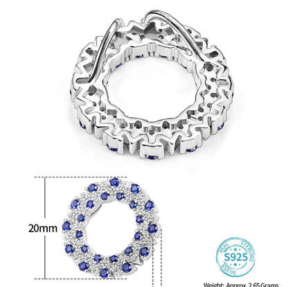 925 Sterling Silver Halo Pendant Necklace