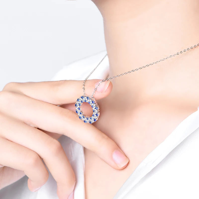 925 Sterling Silver Halo Pendant Necklace