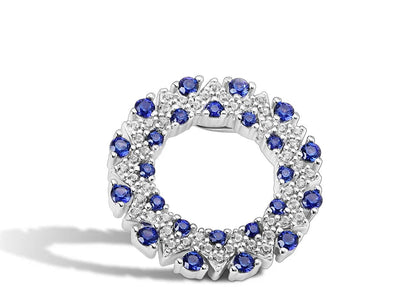 925 Sterling Silver Halo Pendant Necklace