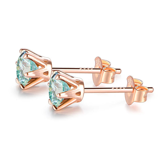 Colored Moissanite Stud Earrings