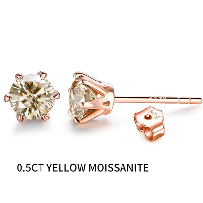 Colored Moissanite Stud Earrings