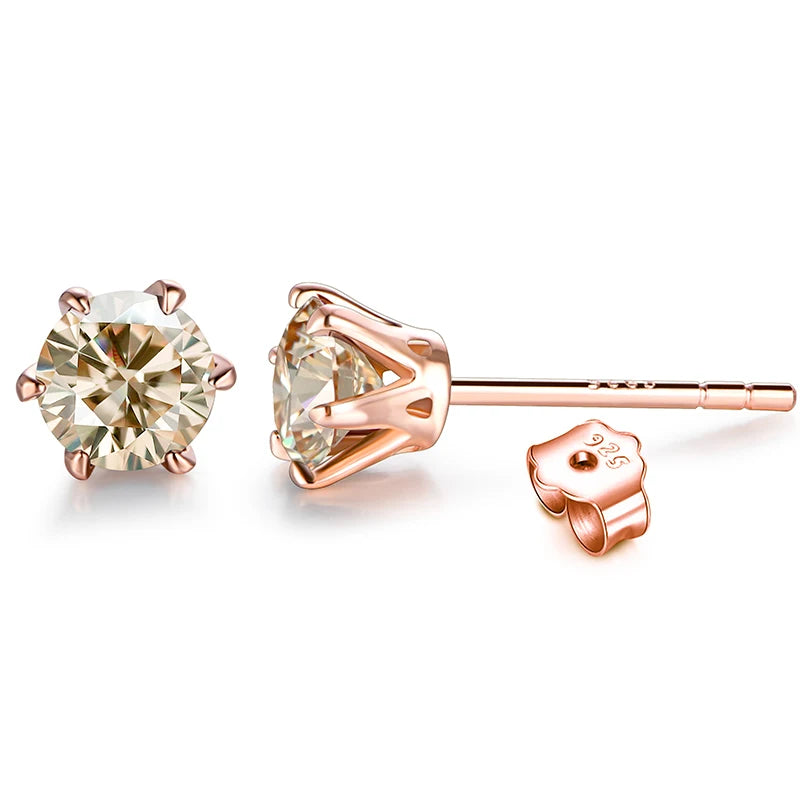 Colored Moissanite Stud Earrings