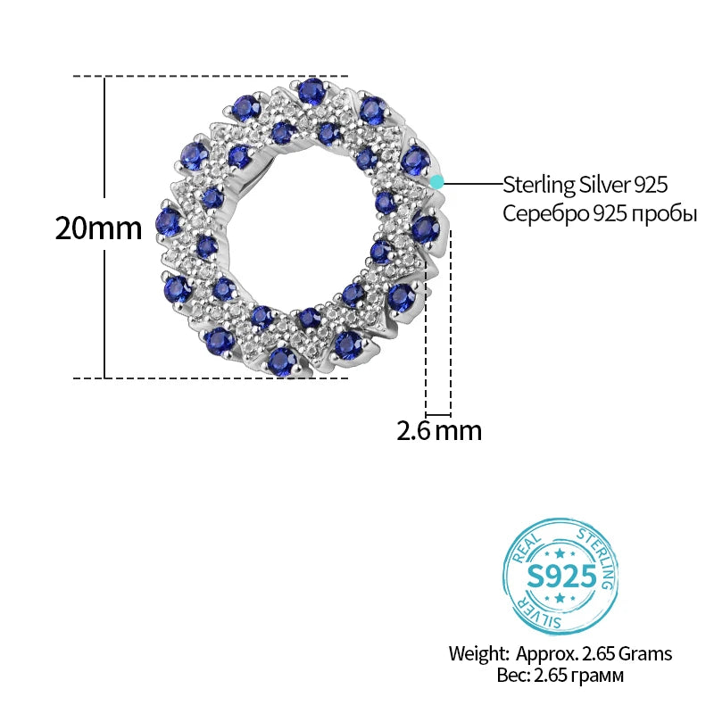 925 Sterling Silver Halo Pendant Necklace