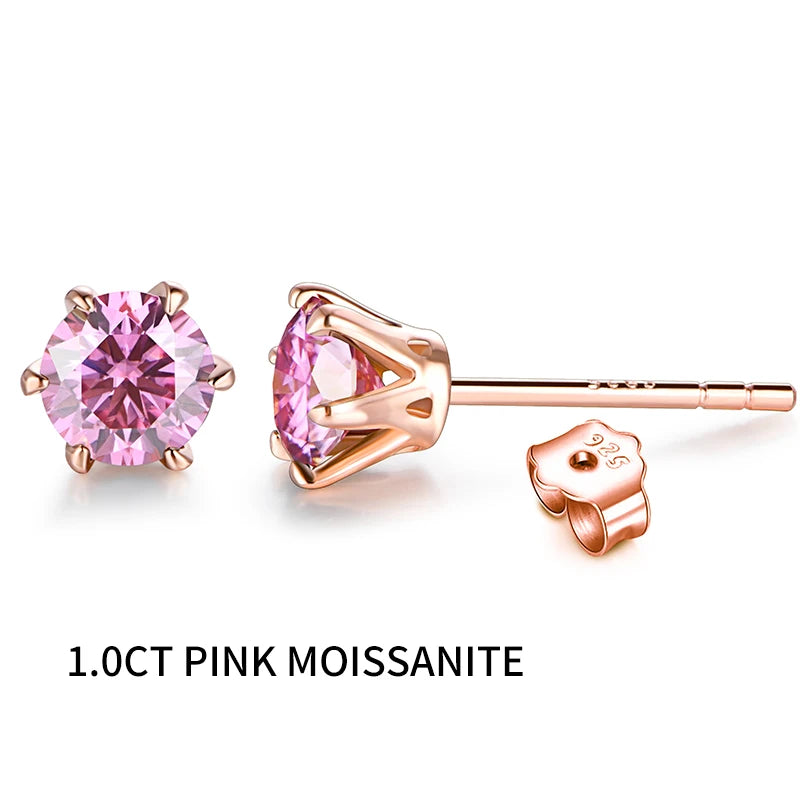 Colored Moissanite Stud Earrings
