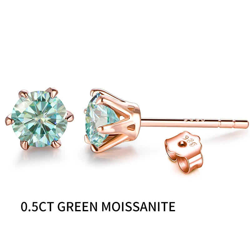Colored Moissanite Stud Earrings