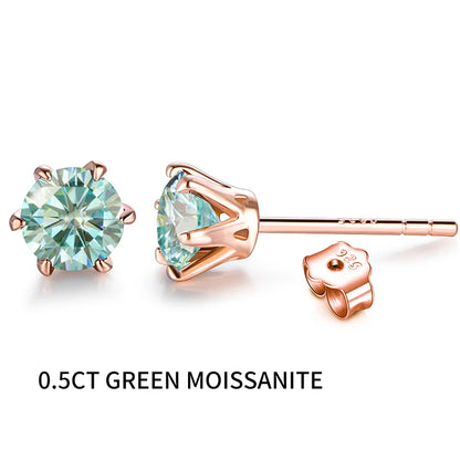Colored Moissanite Stud Earrings