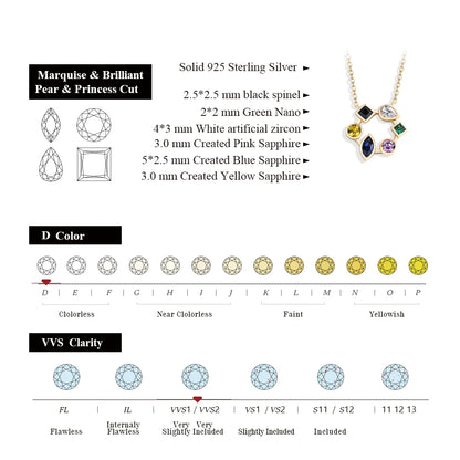 S925 Sterling 18K Yellow White Gold Silver Necklace