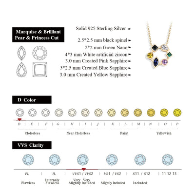 S925 Sterling 18K Yellow White Gold Silver Necklace