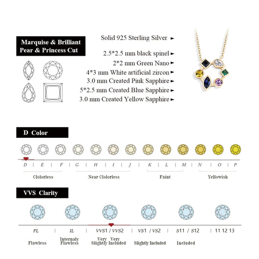 S925 Sterling 18K Yellow White Gold Silver Necklace
