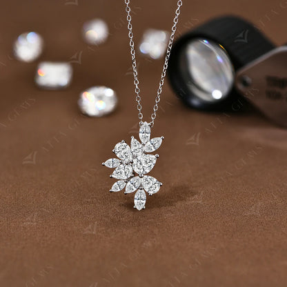 S925 Sterling Silver Engagement Party Moissanite Necklace