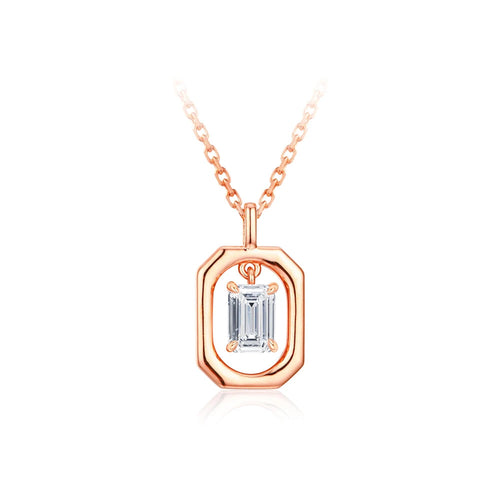 Solid Yellow Gold Moissanite Diamond Necklace