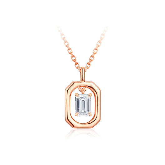 Solid Yellow Gold Moissanite Diamond Necklace