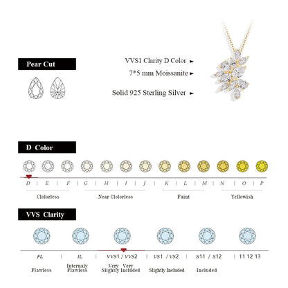 S925 Sterling Silver Engagement Party Moissanite Necklace