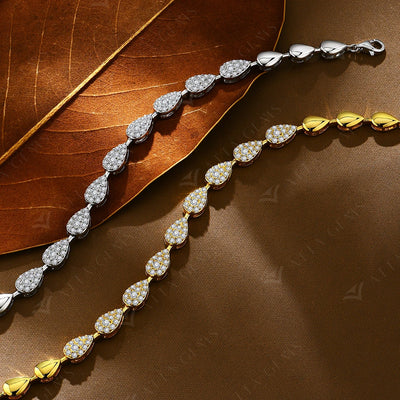 S925 Silver White Gold Plated Moissanite Bracelet