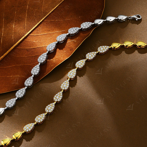 S925 Silver White Gold Plated Moissanite Bracelet