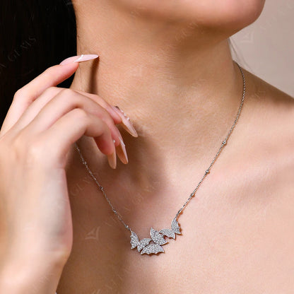 Elegant Butterfly Moissanite Necklace