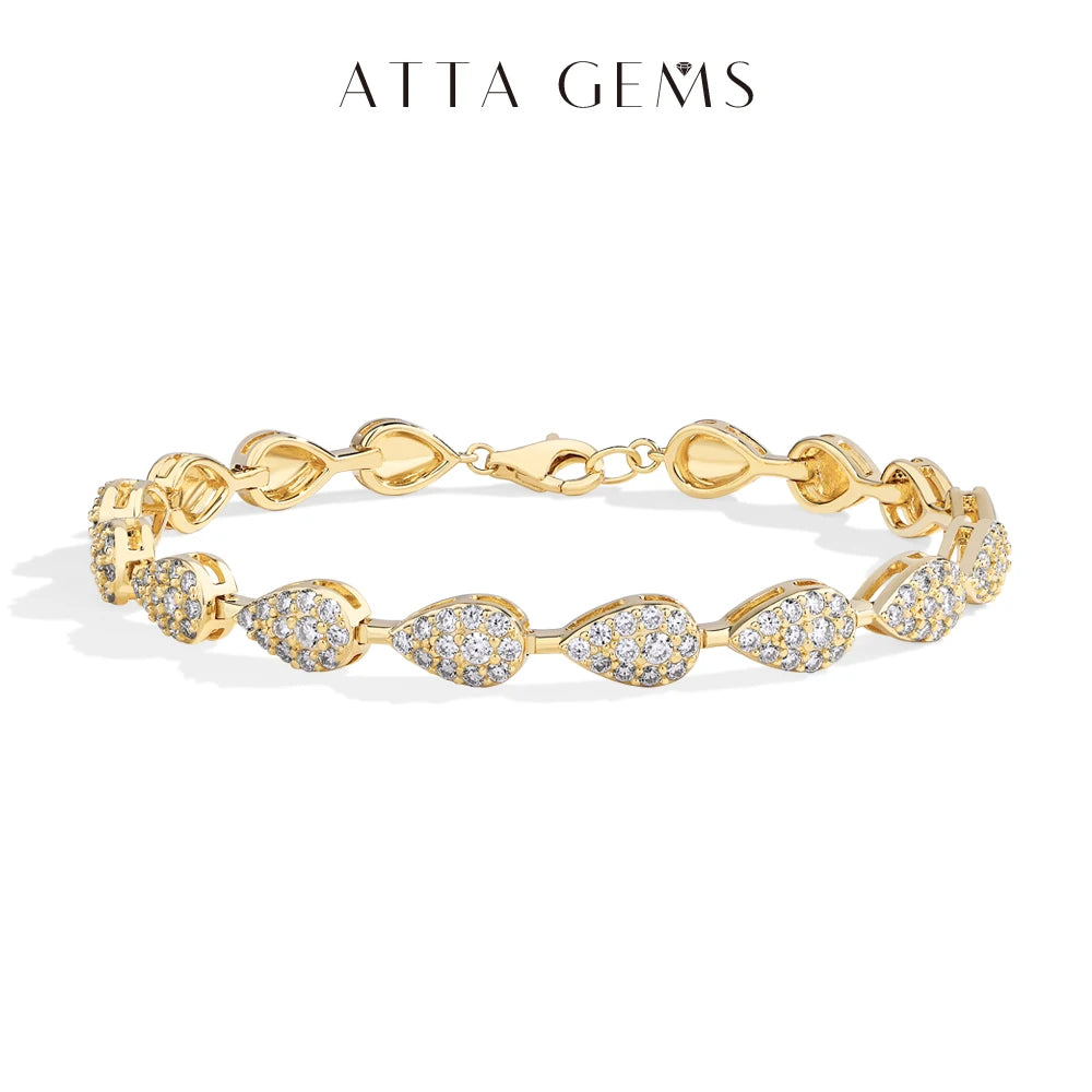 S925 Silver White Gold Plated Moissanite Bracelet