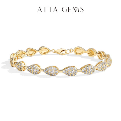 S925 Silver White Gold Plated Moissanite Bracelet