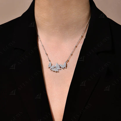 Elegant Butterfly Moissanite Necklace