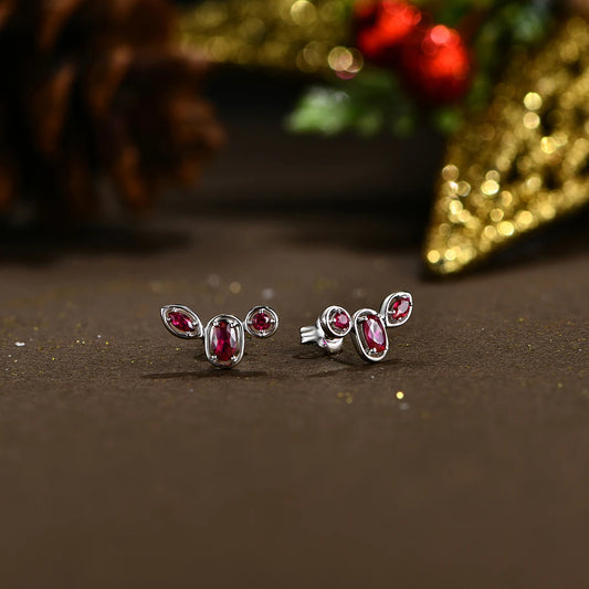 New Real Ruby Luxury Stud Earrings