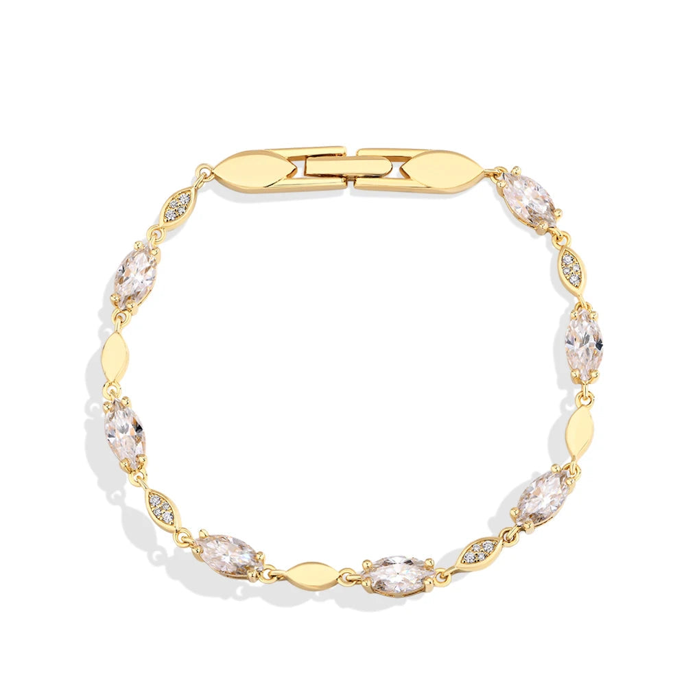 Marquise Round Cut Moissanite Tennis Bracelets