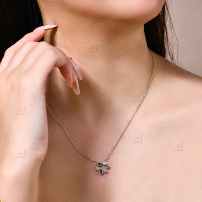 S925 Sterling 18K Yellow White Gold Silver Necklace