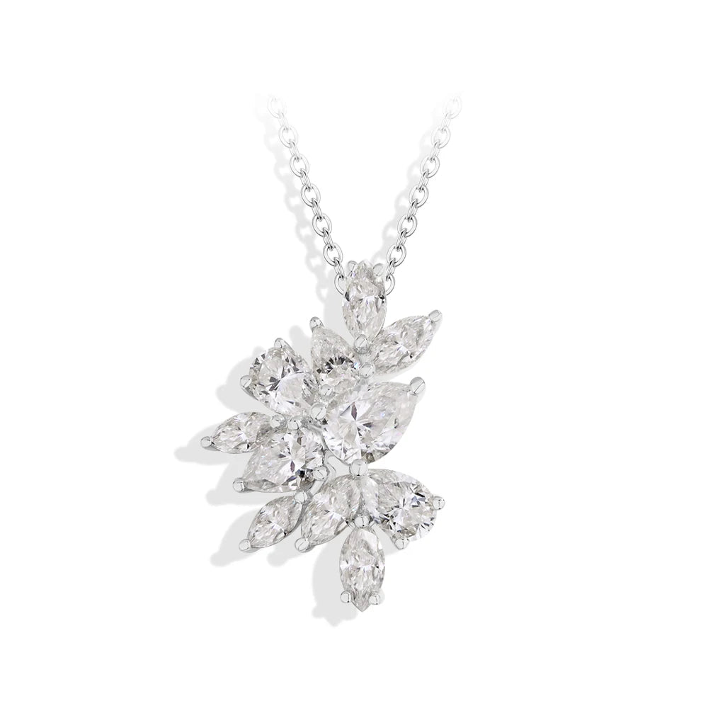 S925 Sterling Silver Engagement Party Moissanite Necklace