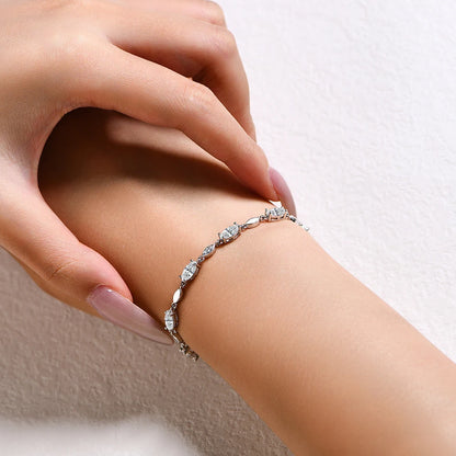 Marquise Round Cut Moissanite Tennis Bracelets