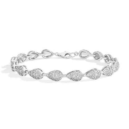 S925 Silver White Gold Plated Moissanite Bracelet