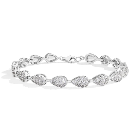 S925 Silver White Gold Plated Moissanite Bracelet
