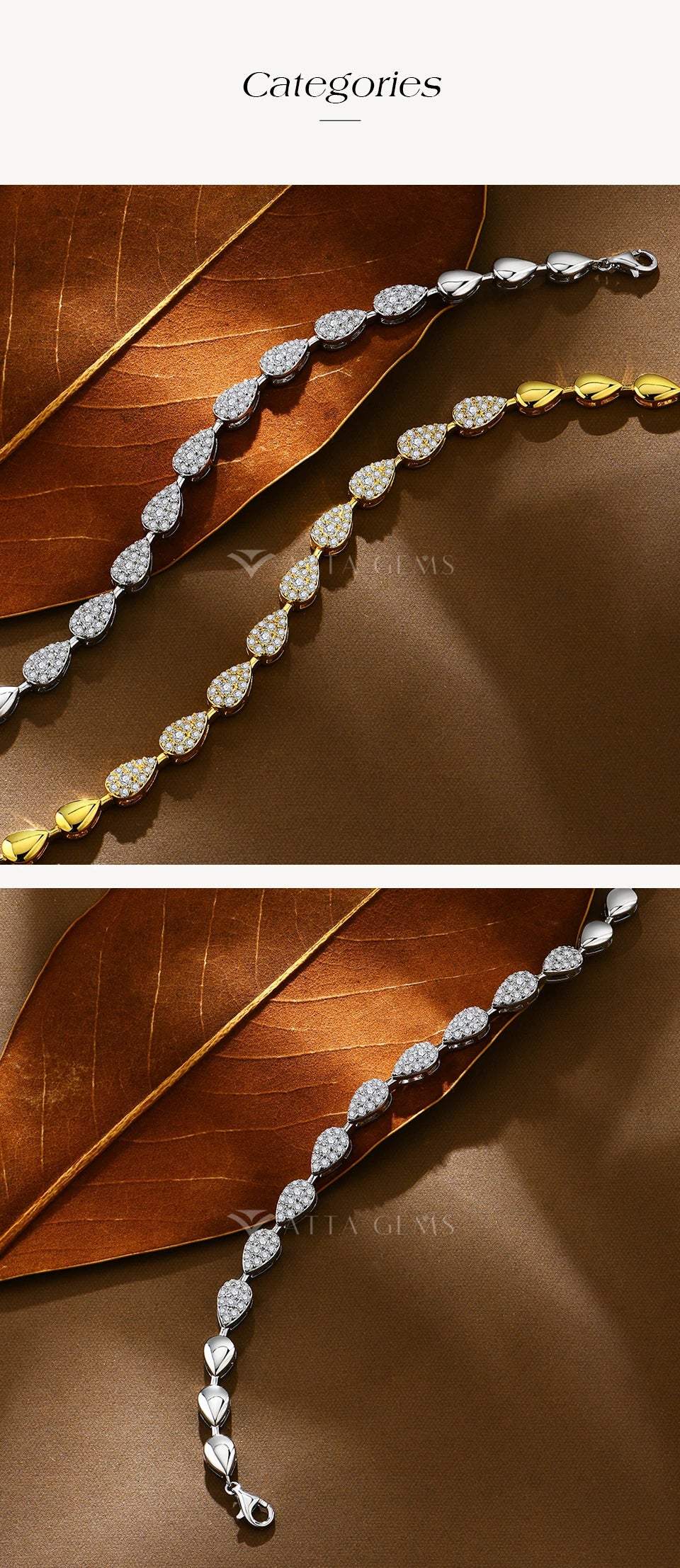 S925 Silver White Gold Plated Moissanite Bracelet