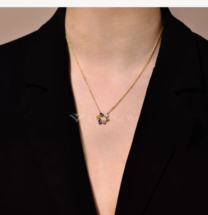 S925 Sterling 18K Yellow White Gold Silver Necklace