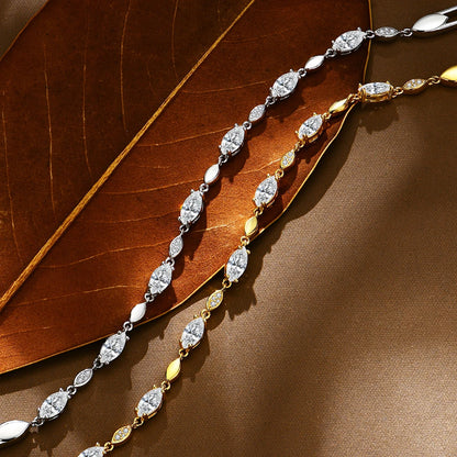 Marquise Round Cut Moissanite Tennis Bracelets