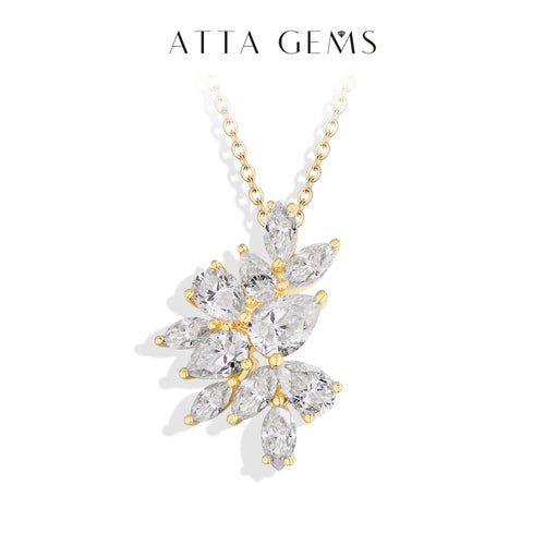 S925 Sterling Silver Engagement Party Moissanite Necklace