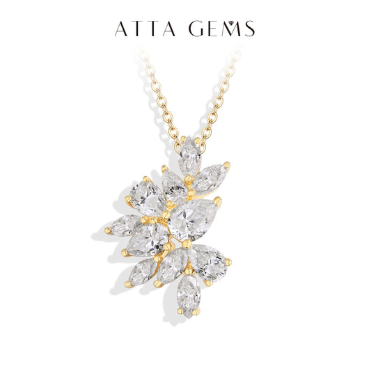 S925 Sterling Silver Engagement Party Moissanite Necklace