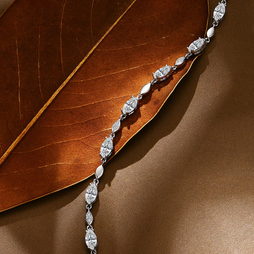 Marquise Round Cut Moissanite Tennis Bracelets