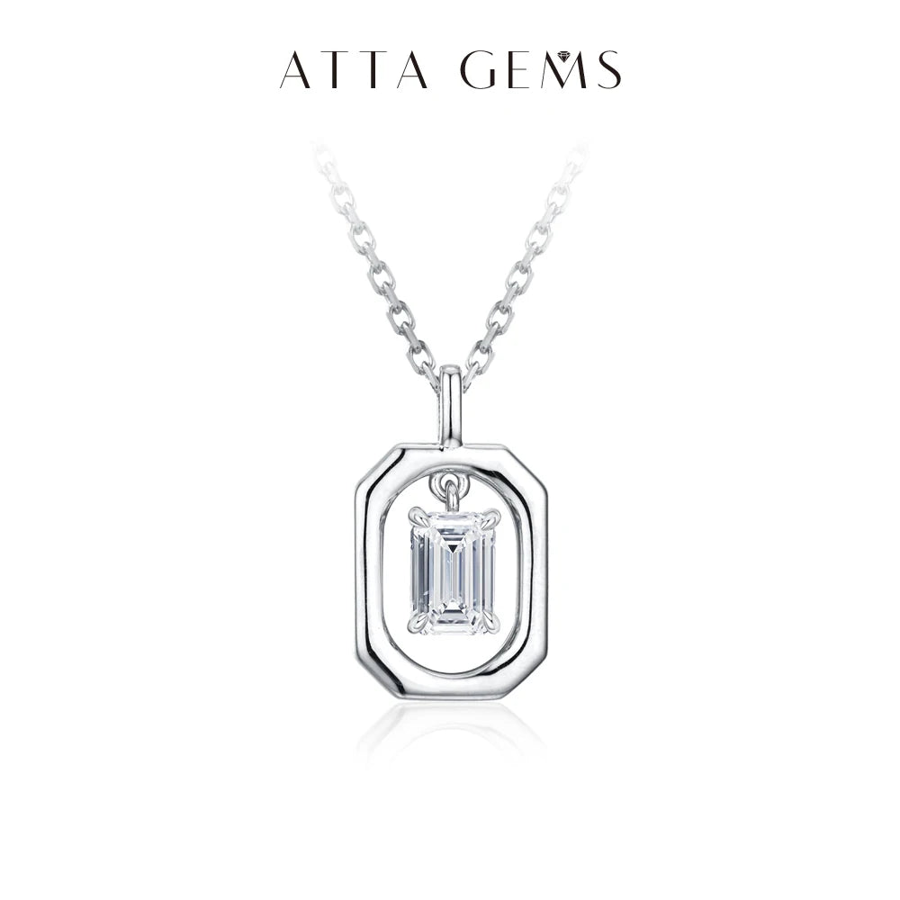 Solid Yellow Gold Moissanite Diamond Necklace