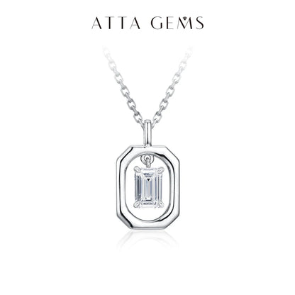 Solid Yellow Gold Moissanite Diamond Necklace