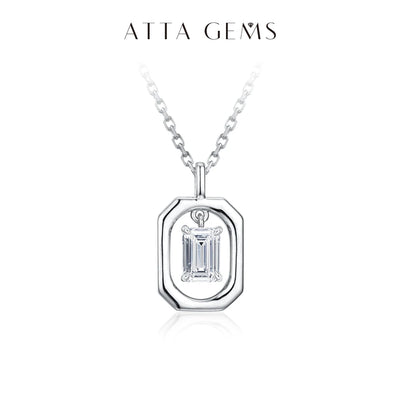 Solid Yellow Gold Moissanite Diamond Necklace