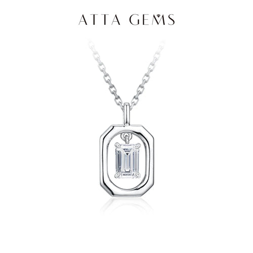Solid Yellow Gold Moissanite Diamond Necklace