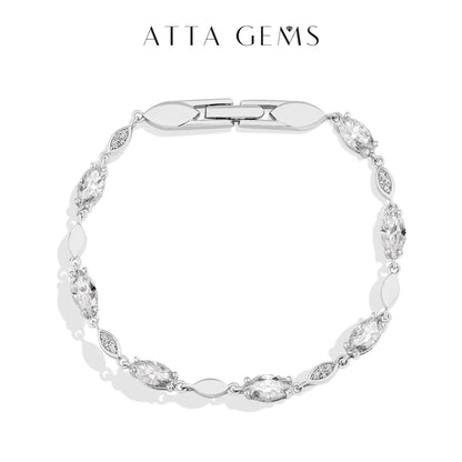Marquise Round Cut Moissanite Tennis Bracelets
