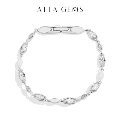 Marquise Round Cut Moissanite Tennis Bracelets