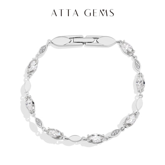 Marquise Round Cut Moissanite Tennis Bracelets